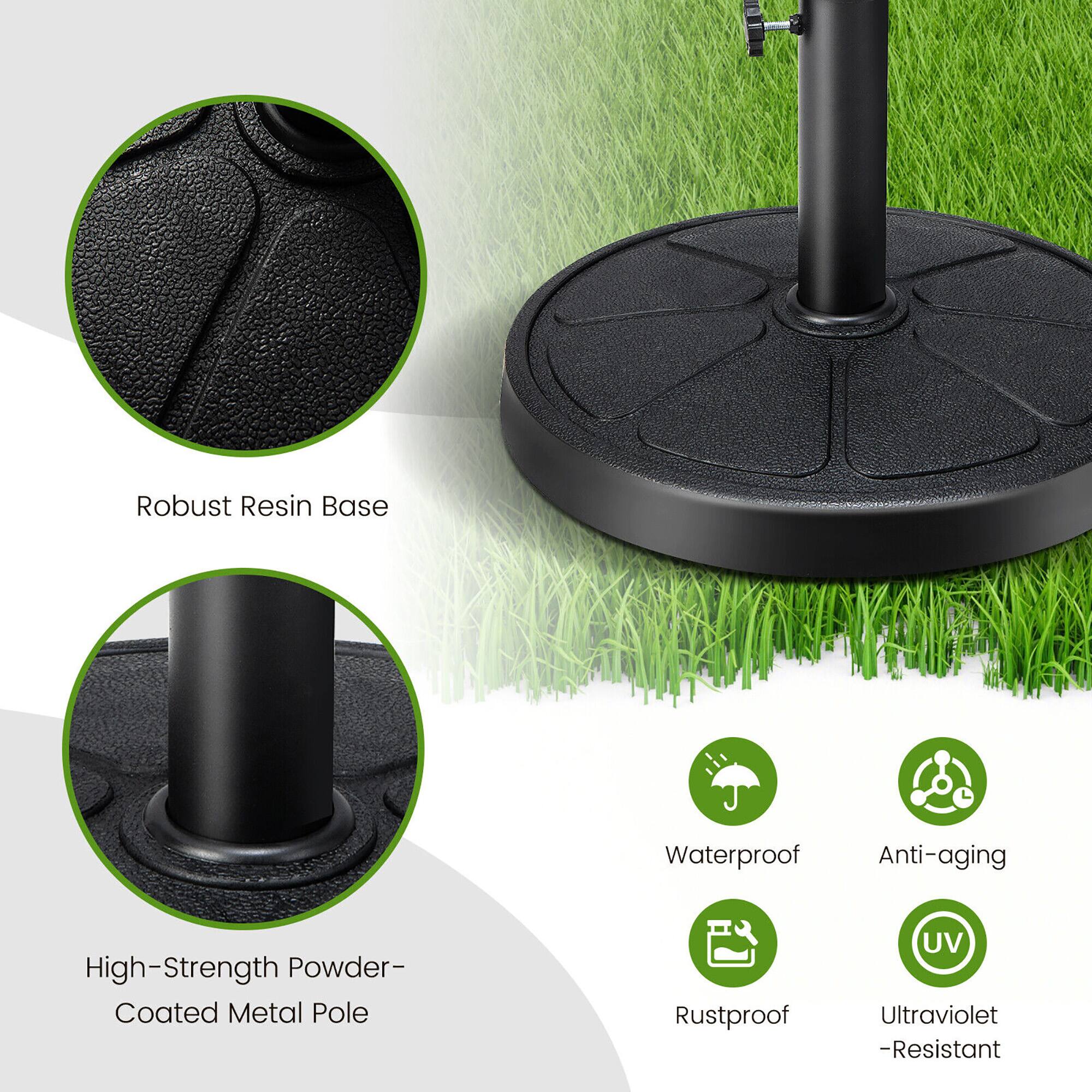 Robust Resin Base  
Waterproof  
Anti-aging  
High-Strength Powder-Coated Metal Pole  
Rustproof  
UV Ultraviolet-Resistant