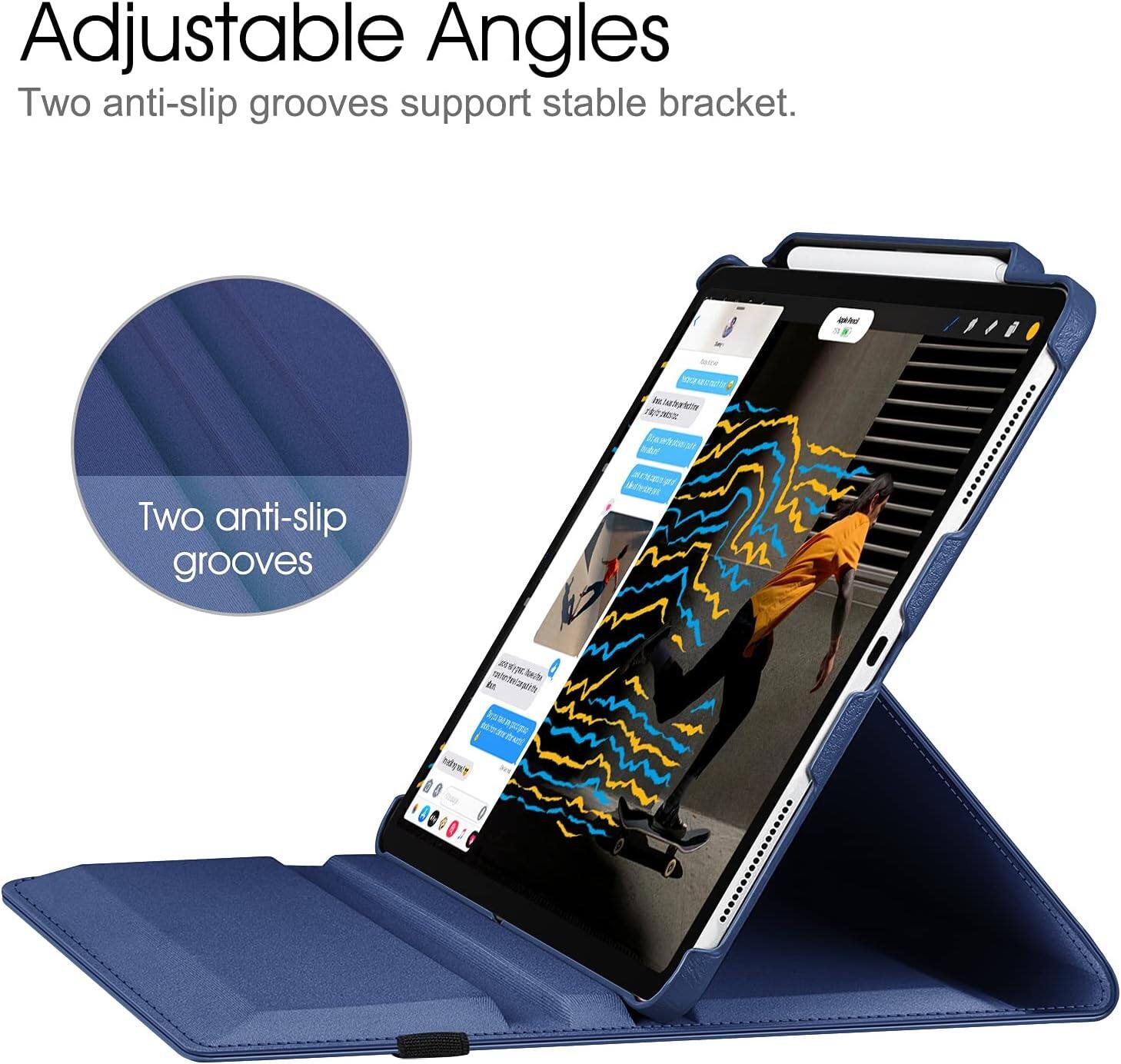 Adjustable Angles  
Two anti-slip grooves support stable bracket.  

Two anti-slip grooves
