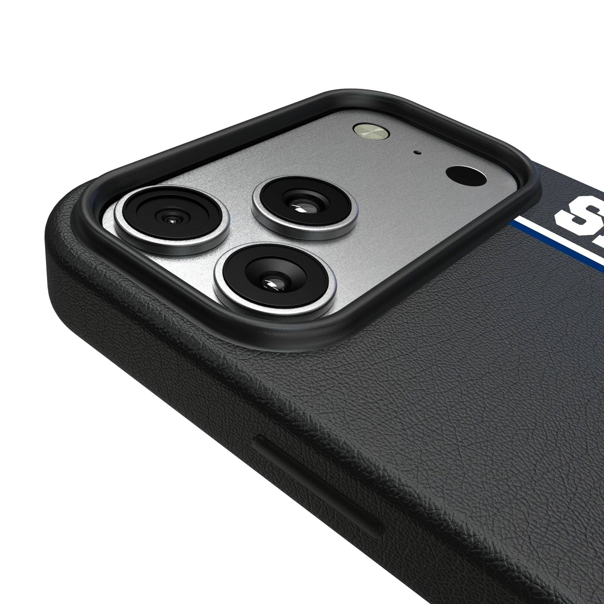 Alt View 2. Keyscaper - Los Angeles Rams Throwback Logo iPhone Magnetic Bump Case - 15 Pro - Black.