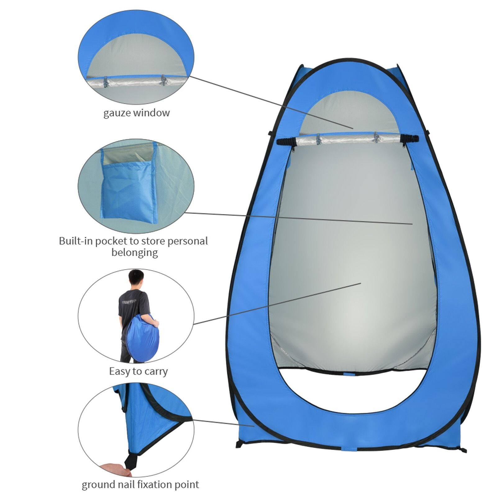 gauze window  
Built-in pocket to store personal belongings  
Easy to carry  
ground nail fixation point