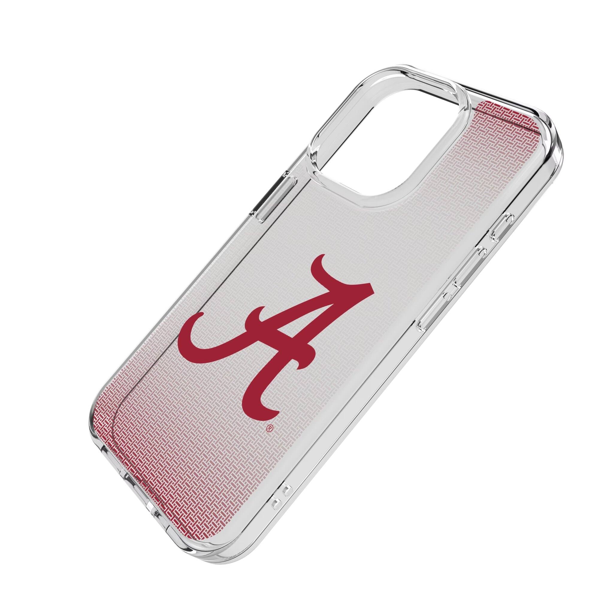 Alt View 1. Keyscaper - Alabama Crimson Tide Linen Logo iPhone Clear Case - 13 Pro Max - Multicolor.