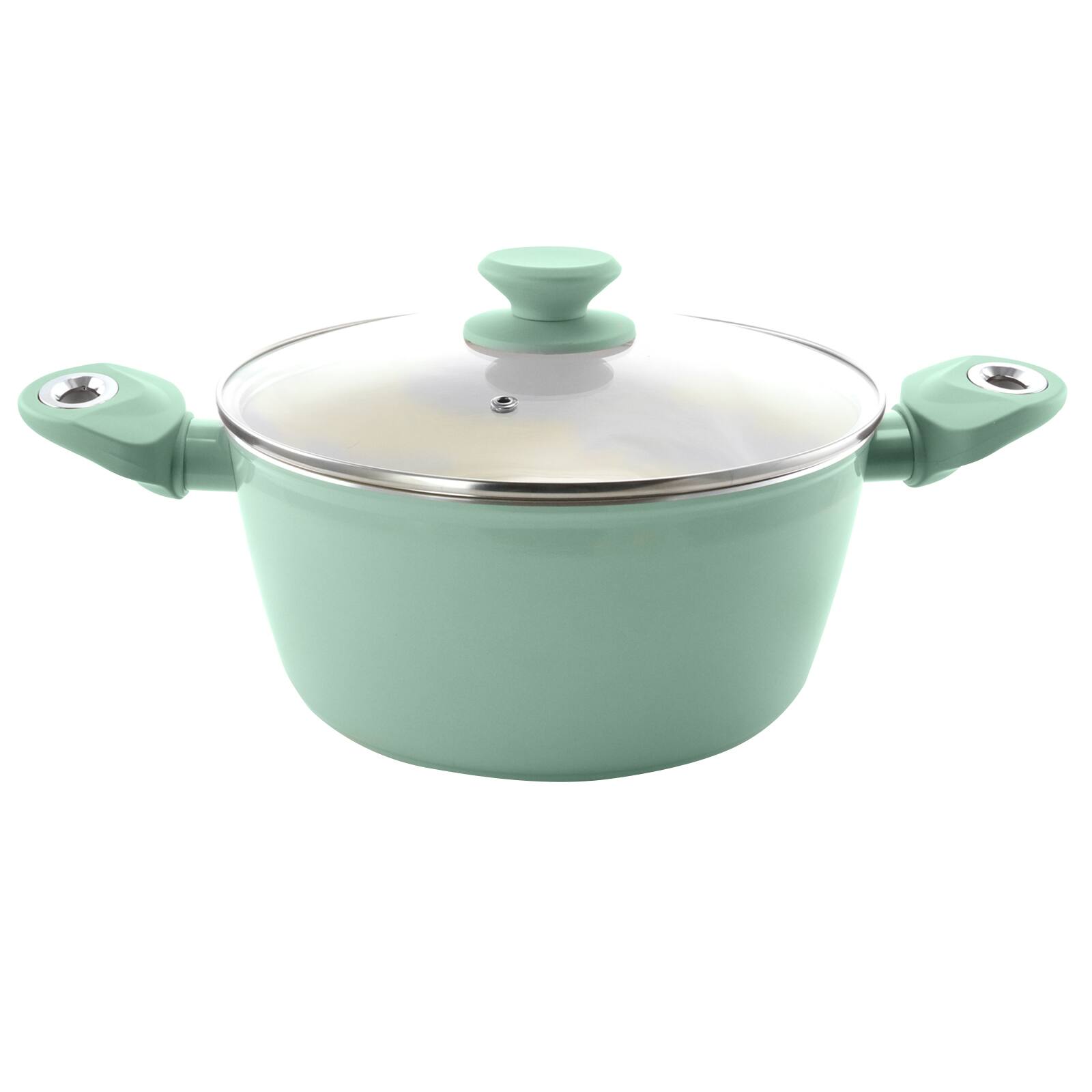 Alt View 2. Gibson - Gibson Home Plaza Cafe 7 Piece Essential Core Aluminum Cookware Set in Sky Blue - Sky Blue.