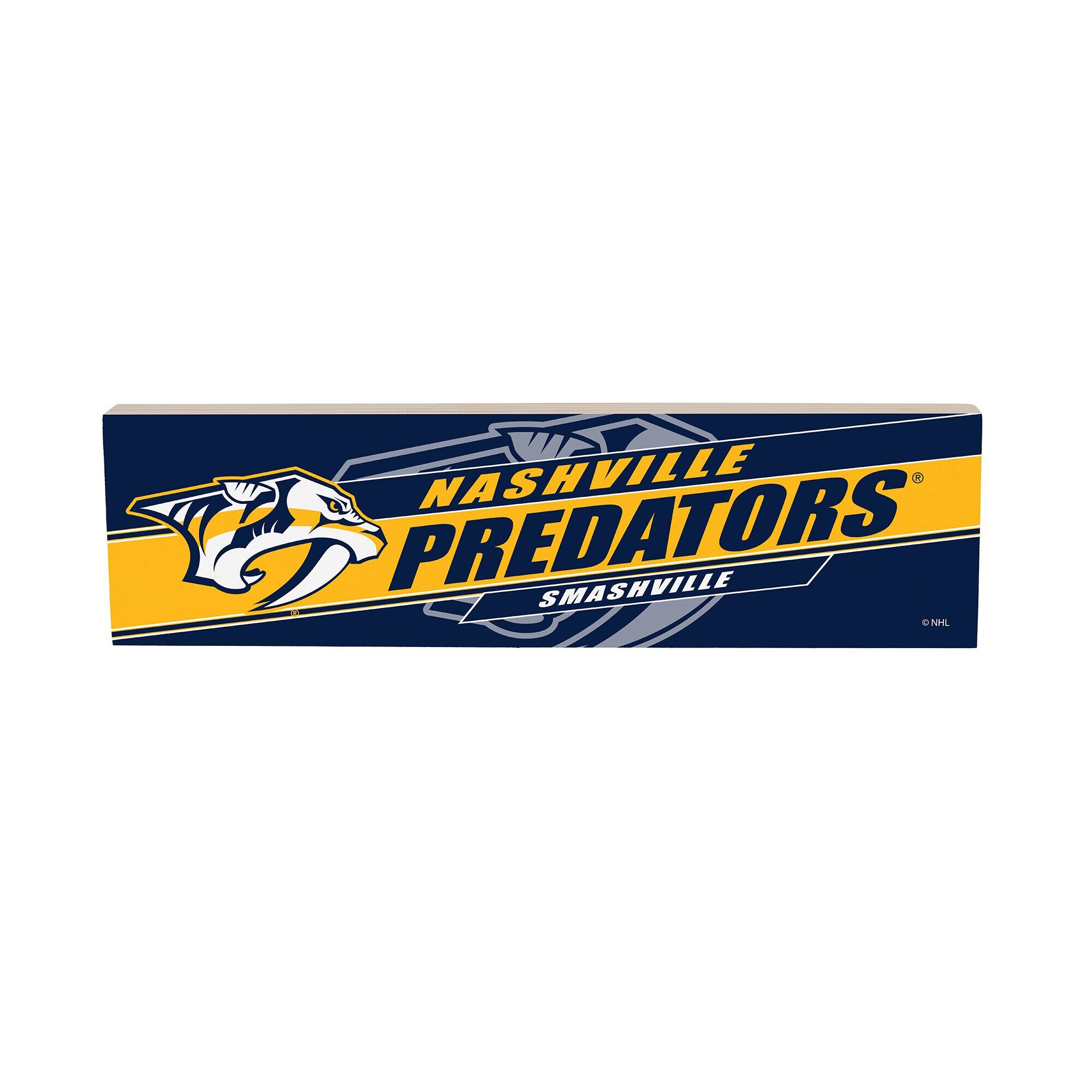 Nashville Predators 5" x 18" Shadow Logo Wood Mantle Sign