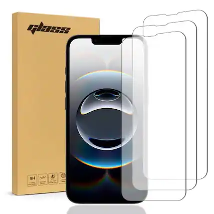 Front. RomeTech - Apple iPhone 16e Tempered Glass Screen Protector 3 Per Pack - Transparent.