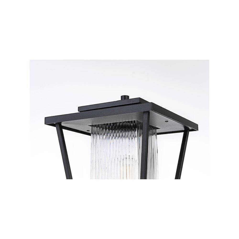 Back. Elegant Lighting - York 7 inch Outdoor Pendant in Black - Black.