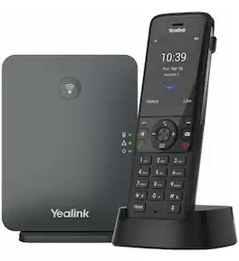 Yealink - W78P IP Phone - Cordless - Corded - DECT, Bluetooth - Desktop, Wall Mountable - Black