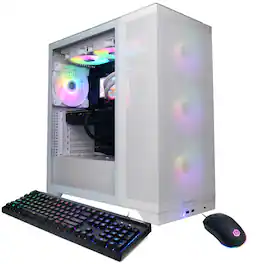 CyberPowerPC - Gaming Desktop - AMD Ryzen 9 9900X3D - AMD Radeon RX 9070 XT 16GB - 32GB DDR5 - 2TB PCIe 4.0 SSD - White