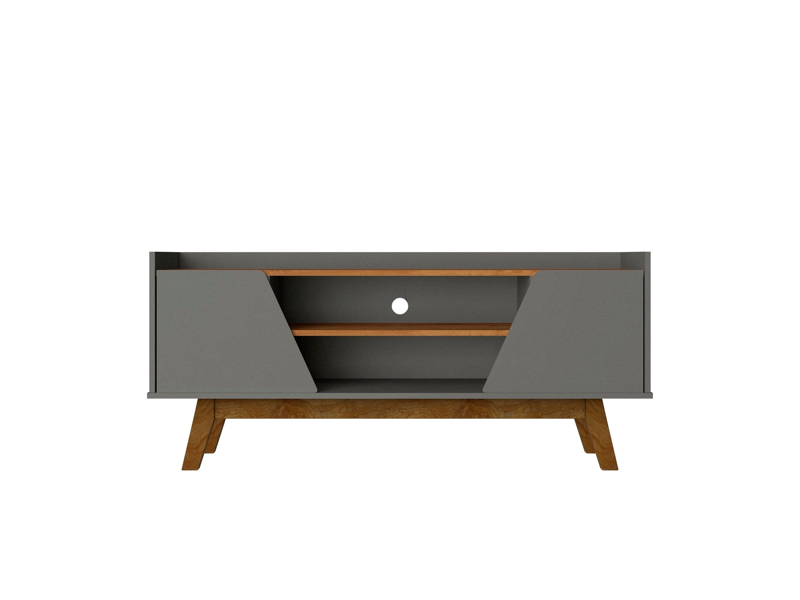 Manhattan Comfort - Marcus Mid-Century Modern 53" TV Stand - Dark Sage Gray and Brown