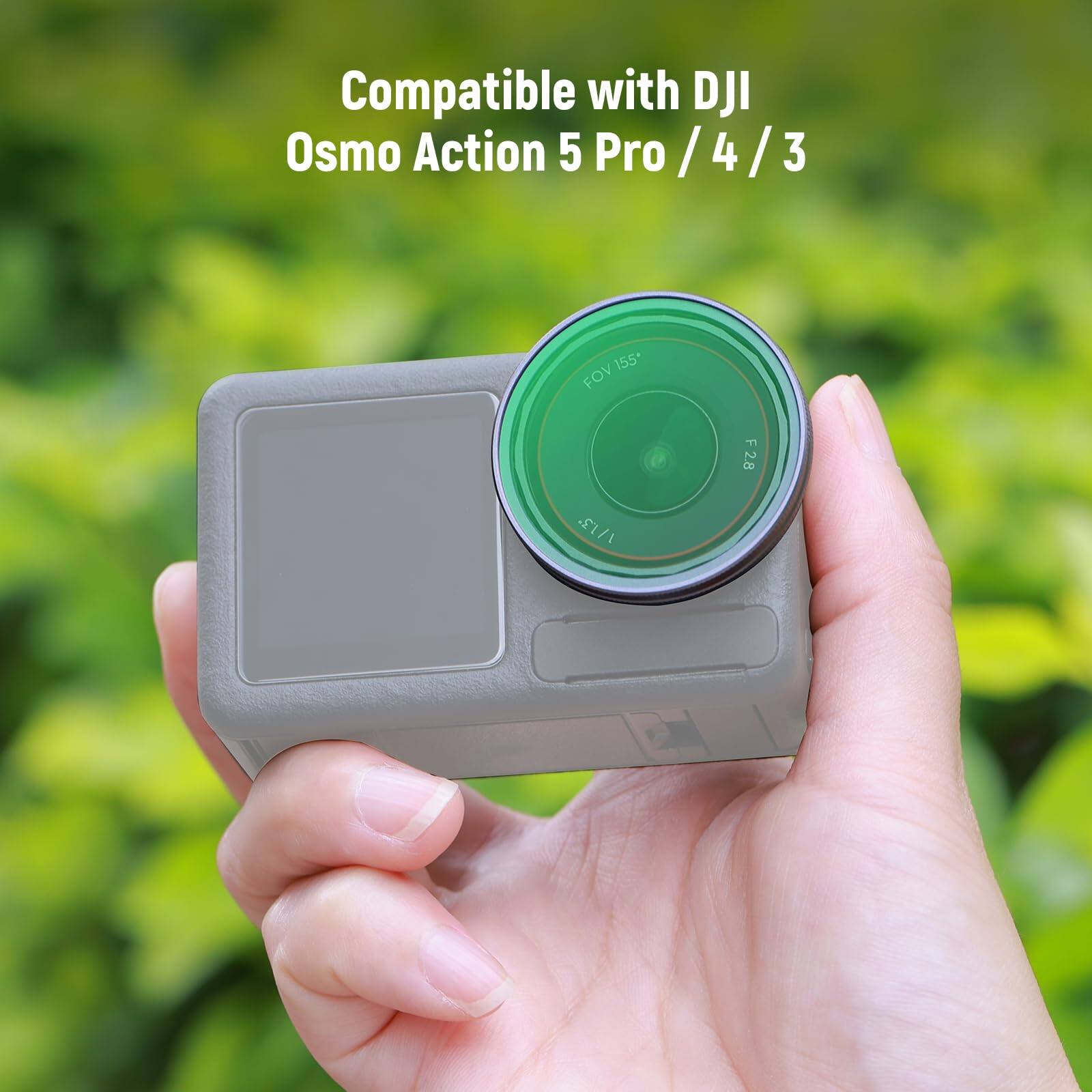Compatible with DJI Osmo Action 5 Pro / 4 / 3  
FOV 155°  
F 2.8