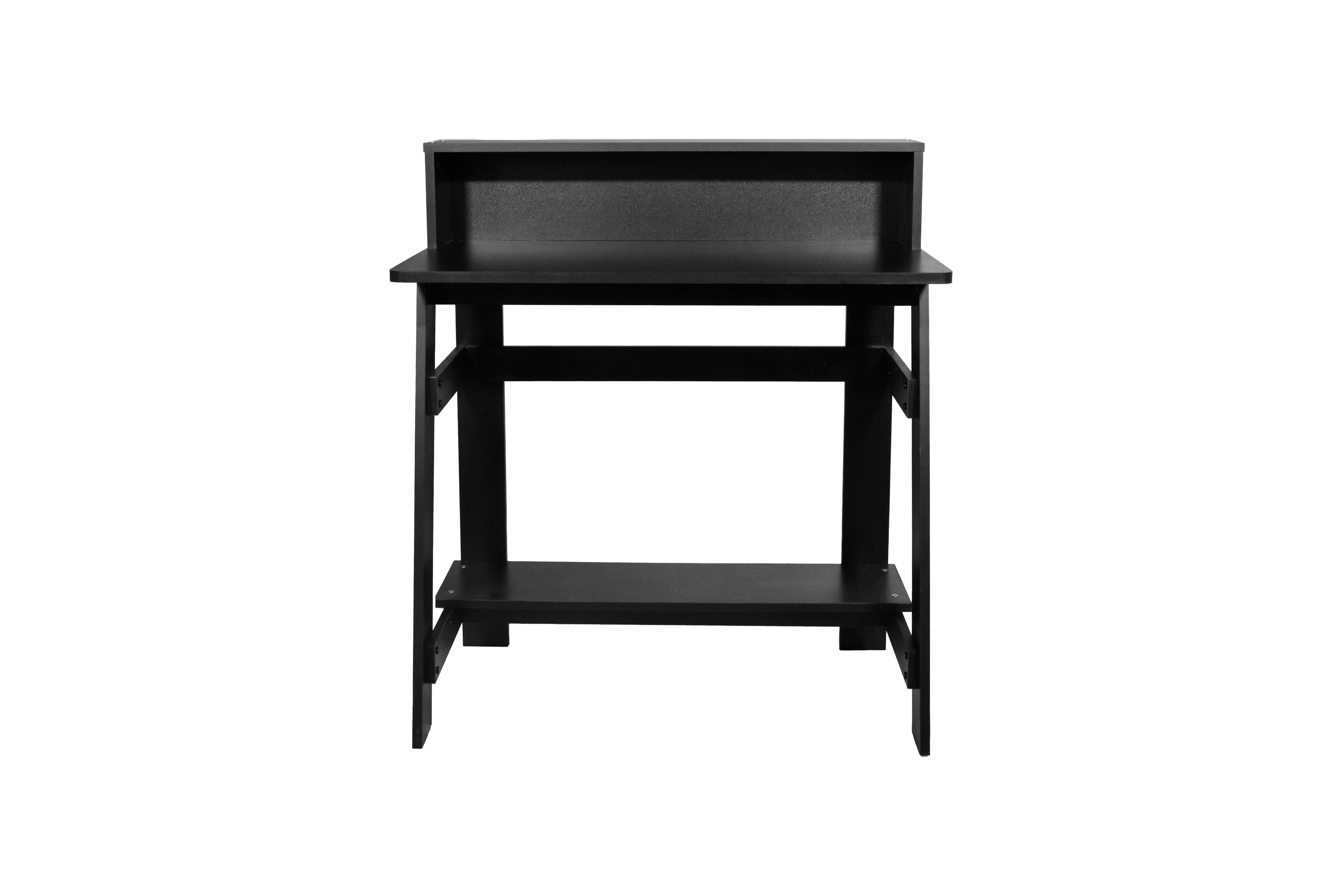 Angle. OneSpace - Lennox Computer Desk with Hutch - Black.