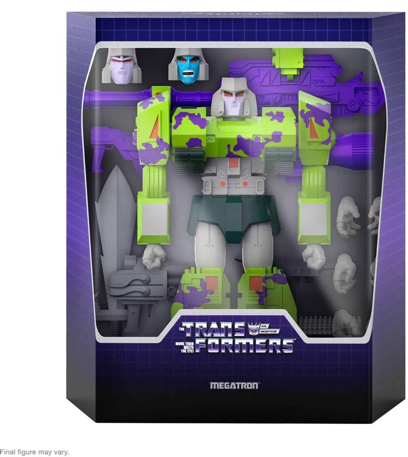 The text on the image is: "11 C WH - THE TRANSFORMERS THE MIGHTY MUTANTS MEGATRON Final figure may vary."