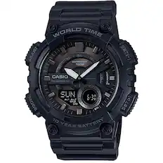 ADJUST MODE WORLD TIME 24 ES 13 WATER RESIST 100M 221 CASIO US SEARCH TELEMEMO 30 AL ARM E SUN 6-38 AL1 AL2 SNZ SIG COUNTDOWN TIMER 10 BATTERY YEAR SET(-) SET(+)
