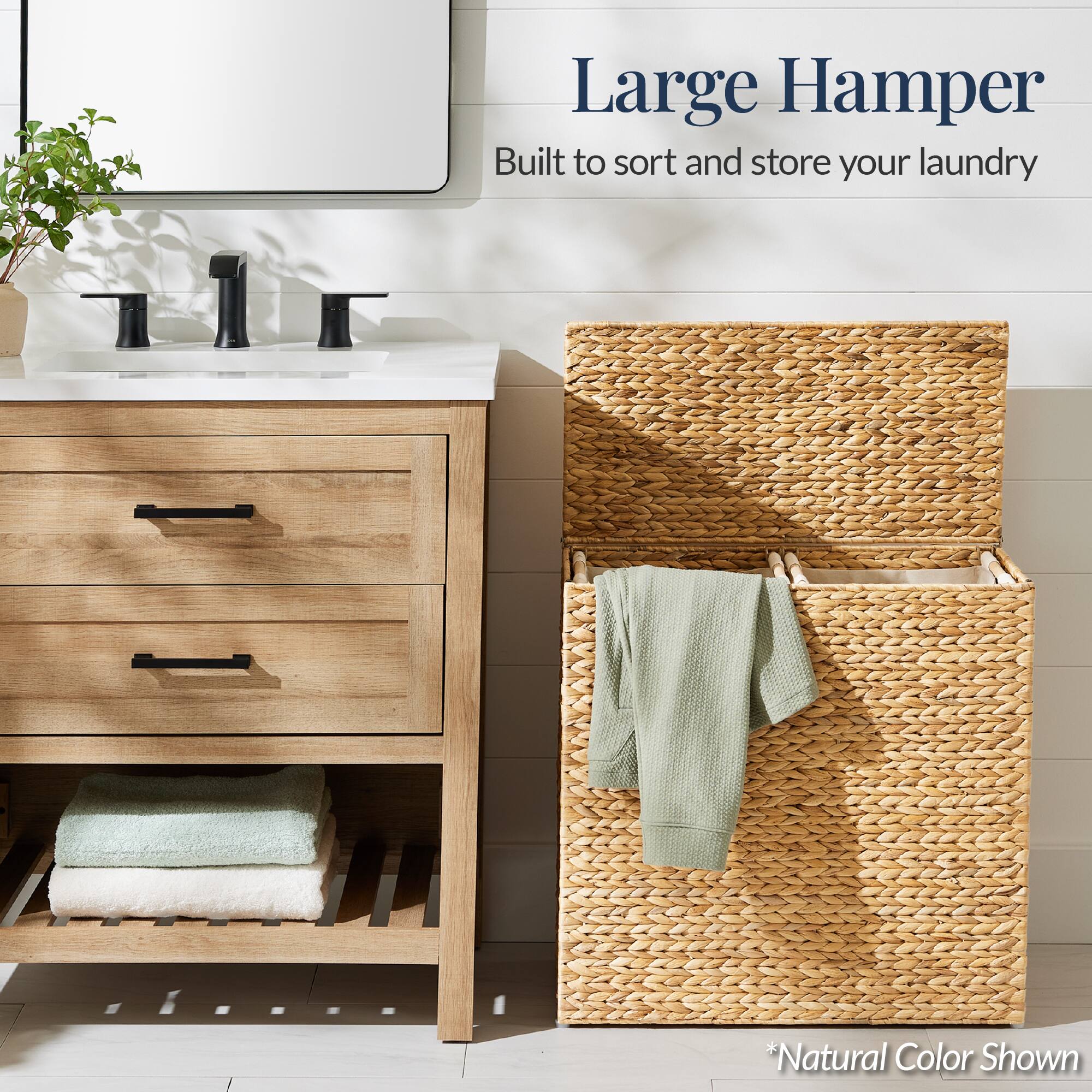 Large Hamper  
Built to sort and store your laundry  

*Natural Color Shown