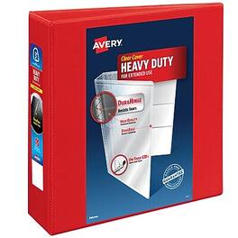 Avery - Heavy Duty 3" 3-Ring View Binders, D-Ring - Red