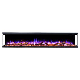 Touchstone Home Products - 84 in. Wall Mounted Recessed Sideline Infinity Pro 3-Sided Smart Electric Fireplace 1500W - Black