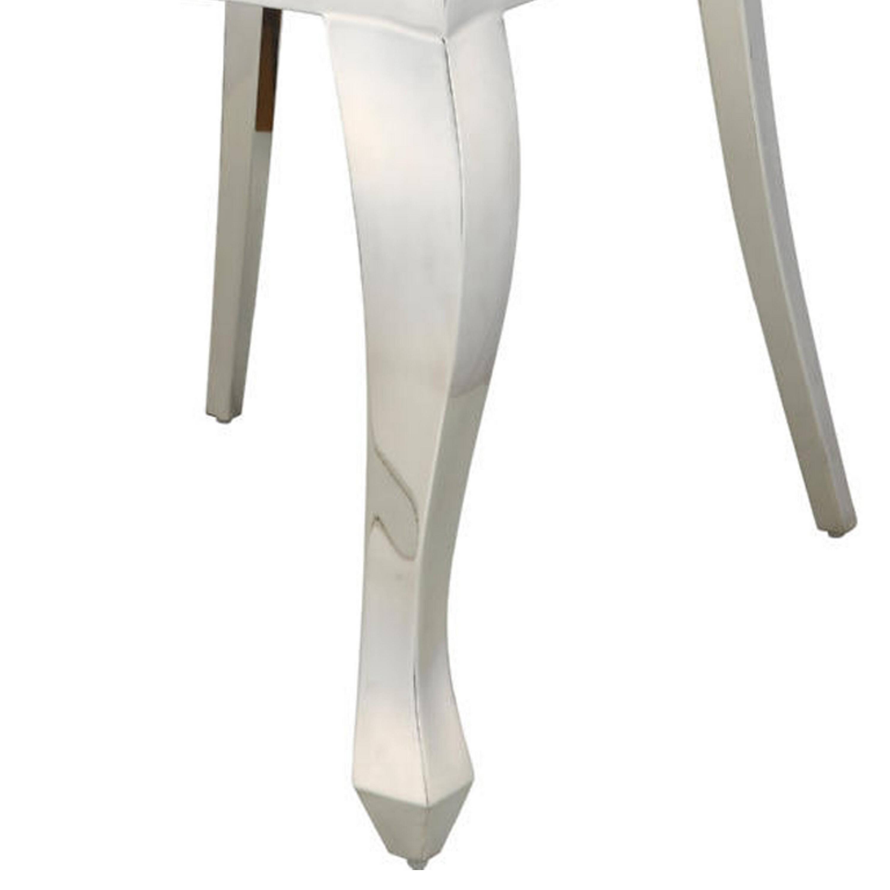 Alt View 3. Manhattan Lane - Kuri 24 Inch Dining Chair, Vegan Faux Leather, Textured, Set of 2 - Chrome, Beige.