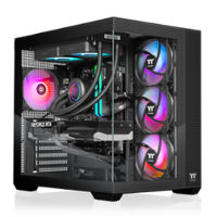 Thermaltake - LCGS View 7870T-380 Gaming Desktop AMD Ryzen 7 7800X3D, 32GB Memory, NVIDIA GeForce RTX 5070 Ti, 2TB NVMe M.2 - Black - Front_Zoom