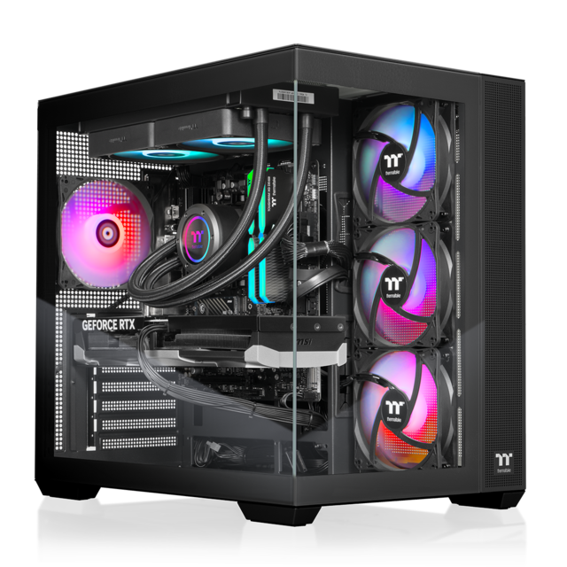 Thermaltake - LCGS View 7870T-380 Gaming Desktop AMD Ryzen 7 7800X3D 2023, 32GB Memory, NVIDIA GeForce RTX 5070 Ti, 2TB NVMe M.2 - Black