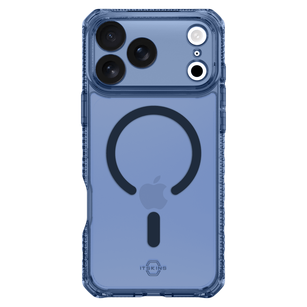 Front. Itskins - HYBRID R // VAPOR MagSafe Case for Apple iPhone 18 Pro / 17 Pro - Navy.
