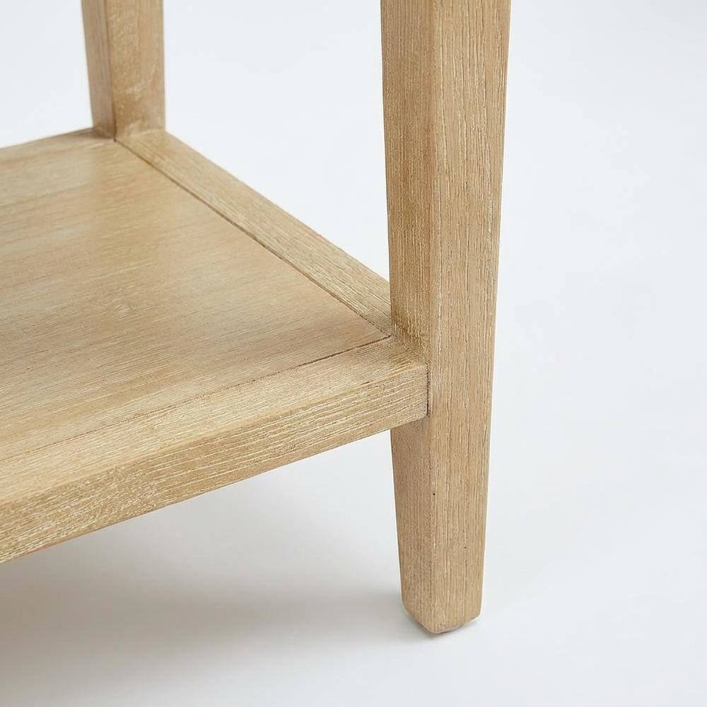 Alt View 1. FurniFact - Wood Nightstand with Gold Hardware, Coastal, Scandinavian Style, Single Drawer - Brown.