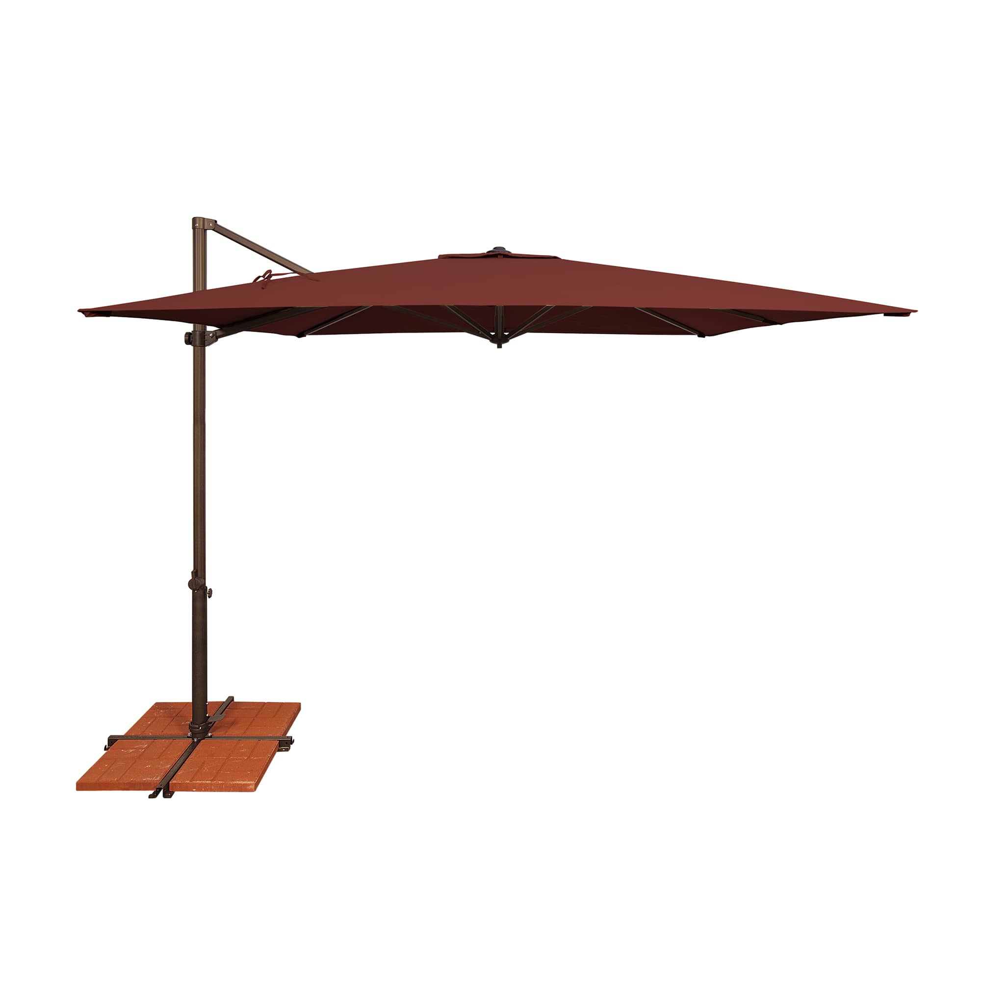Mondawe - 8.6' Square Cantilever Patio Umbrella Bronze Frame with Cross Bar Stand - Henna