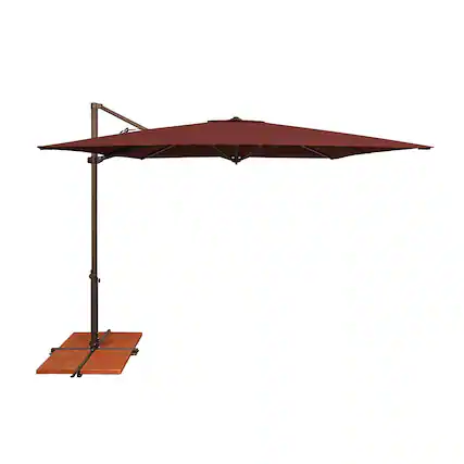 Front. Mondawe - 8.6' Square Cantilever Patio Umbrella Bronze Frame with Cross Bar Stand - Henna.