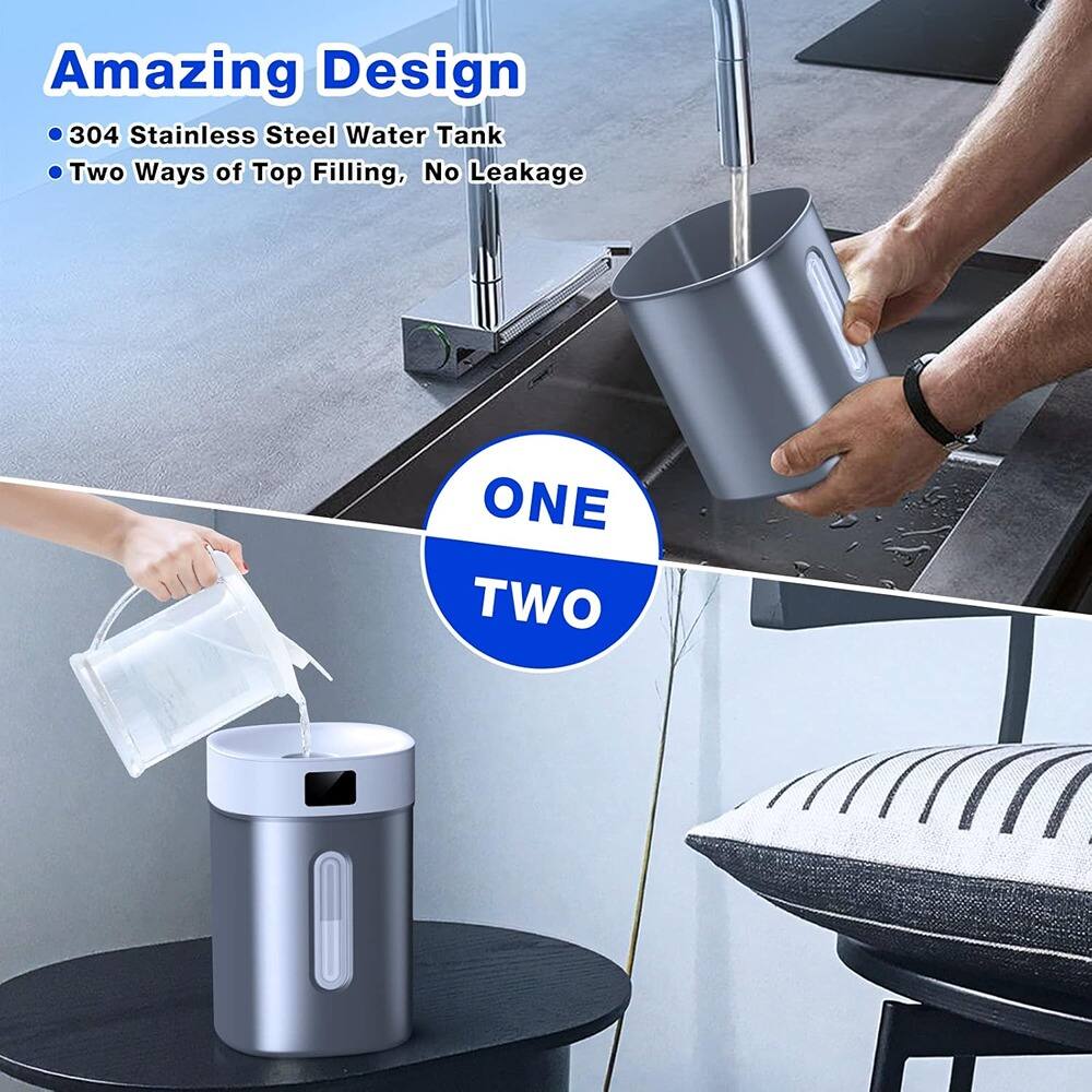 Amazing Design  
- 304 Stainless Steel Water Tank  
- Two Ways of Top Filling, No Leakage  

ONE  
TWO