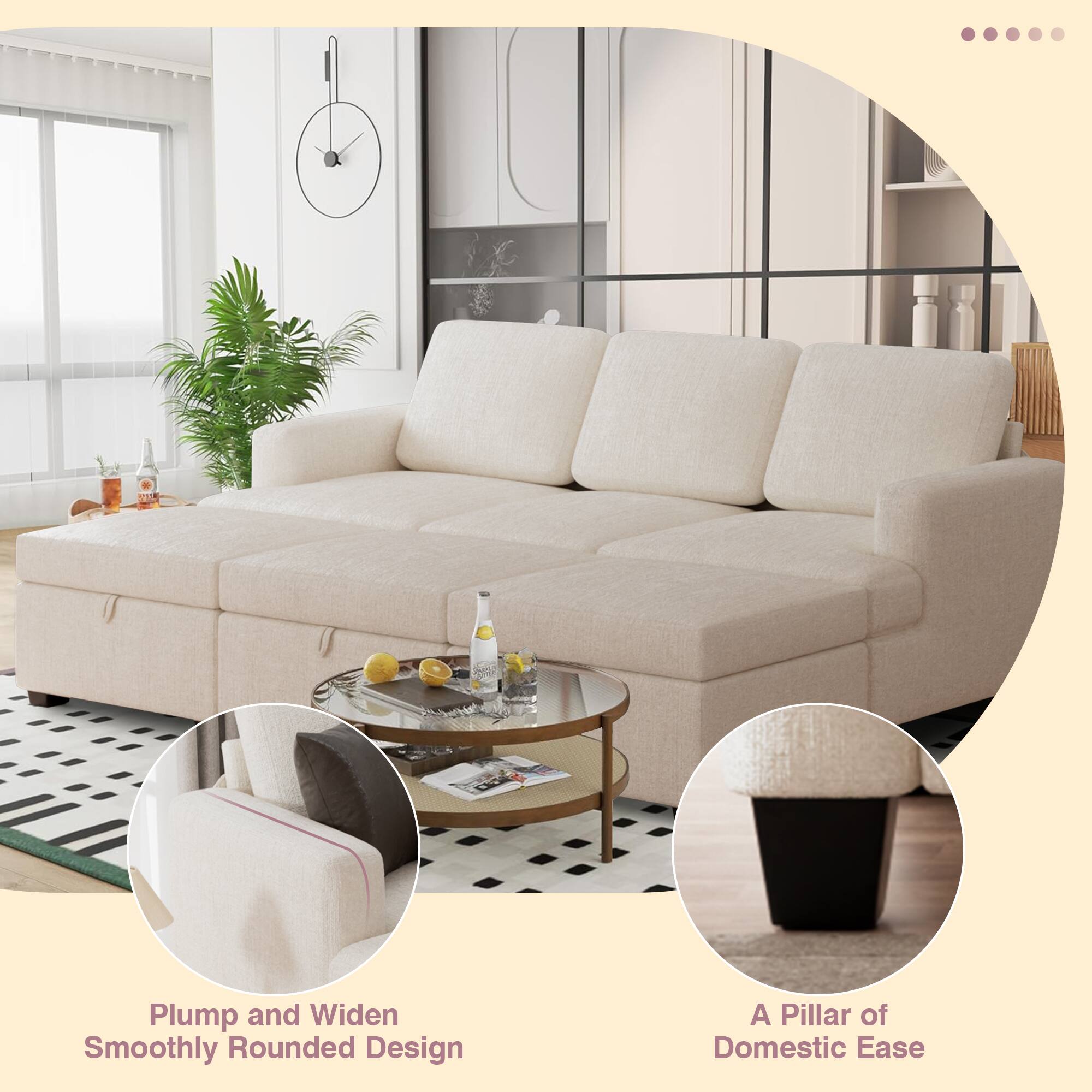 Plump and Widen Smoothly Rounded Design, A Pillar of Domestic Ease