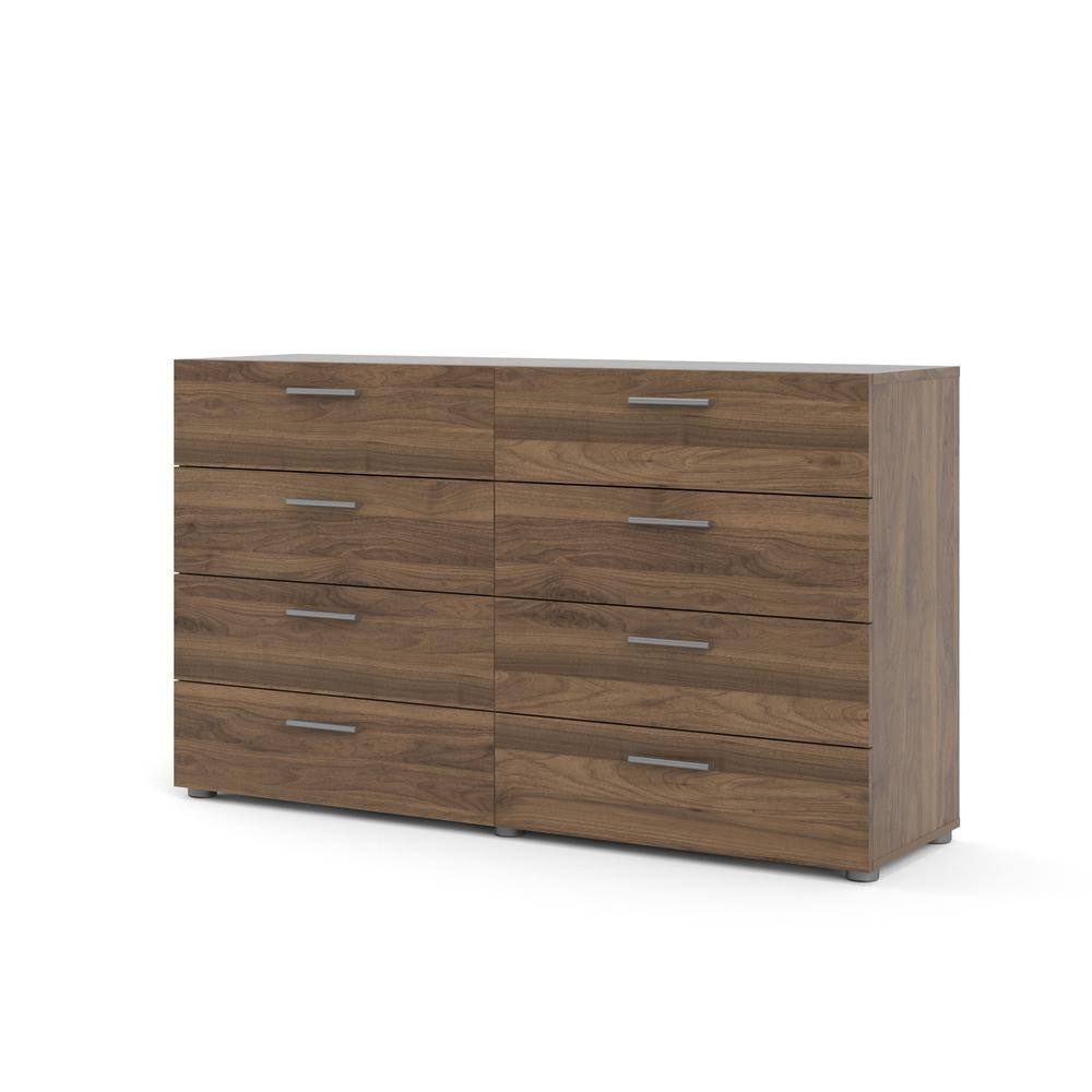 Angle. Tvilum - Austin 8 Drawer Double Dresser, Walnut - Brown.