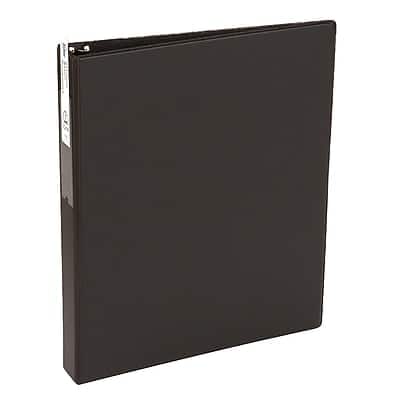 Front. Avery - Economy 1" 3-Ring Non-View Binders with Label Holder, Round Ring - Black.