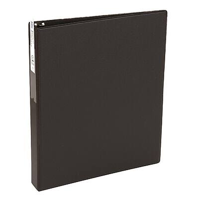 Front. Avery - Economy 1" 3-Ring Non-View Binders with Label Holder, Round Ring - Black.