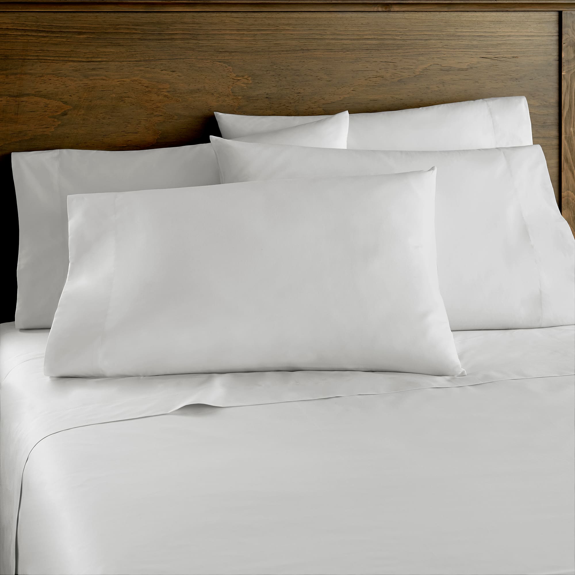 Shavel Home Products - 400 Thread Count Cotton Sateen Sheet Set, Queen - Shadow gray