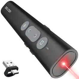 Delton - LP21 Wireless Presenter Remote, Laser Pointer (DLP21) - Black