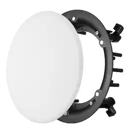 Unique Bargains - Ceiling In-Wall Speaker Grille Cover and Base, Round Metal Magnetic Dust Cover for Sound System - White