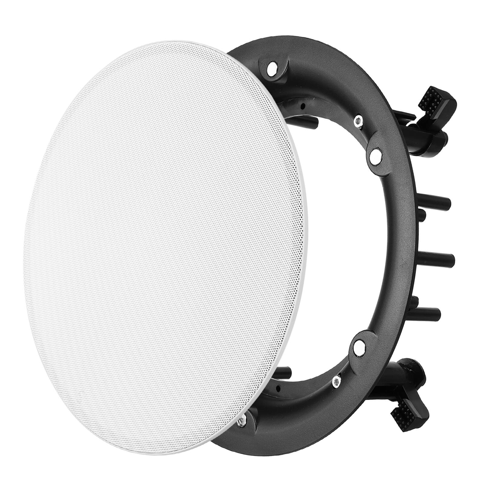 Front. Unique Bargains - Ceiling In-Wall Speaker Grille Cover and Base, Round Metal Magnetic Dust Cover for Sound System - White.