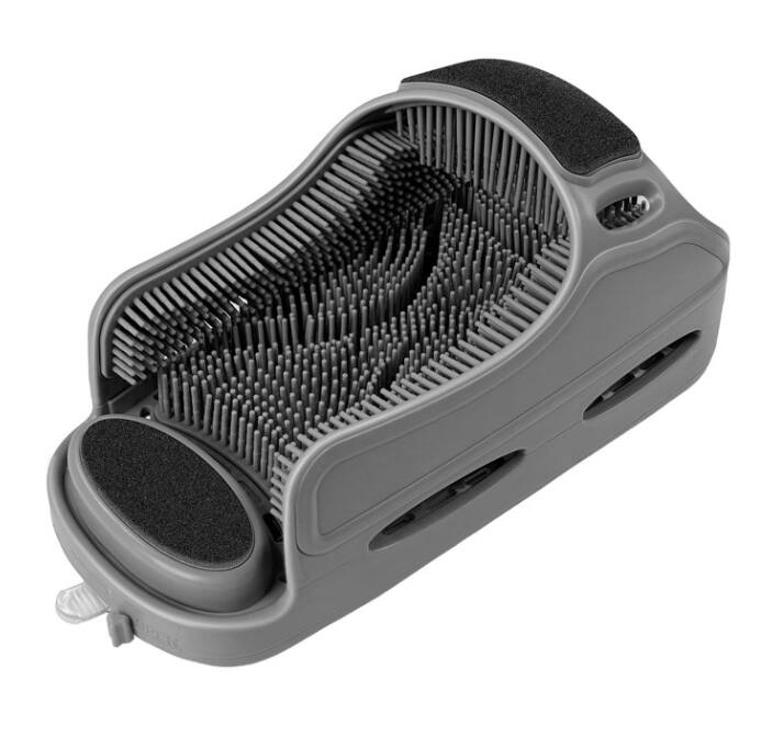 Left. Aukfa - Shower Foot Scrubber, Non-Slip Foot Washer Slipper Care for Exfoliating and Cleaning.