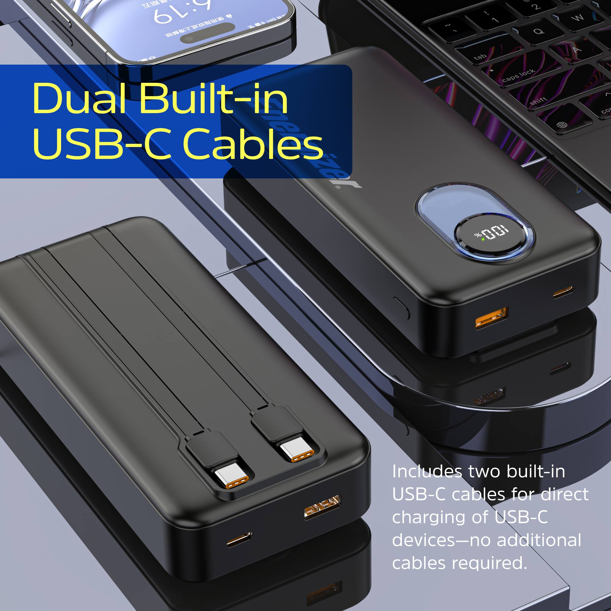 6.19 - POes SE  
Dual Built-in USB-C Cables  

Includes two built-in USB-C cables for direct charging of USB-C devices-no additional cables required.