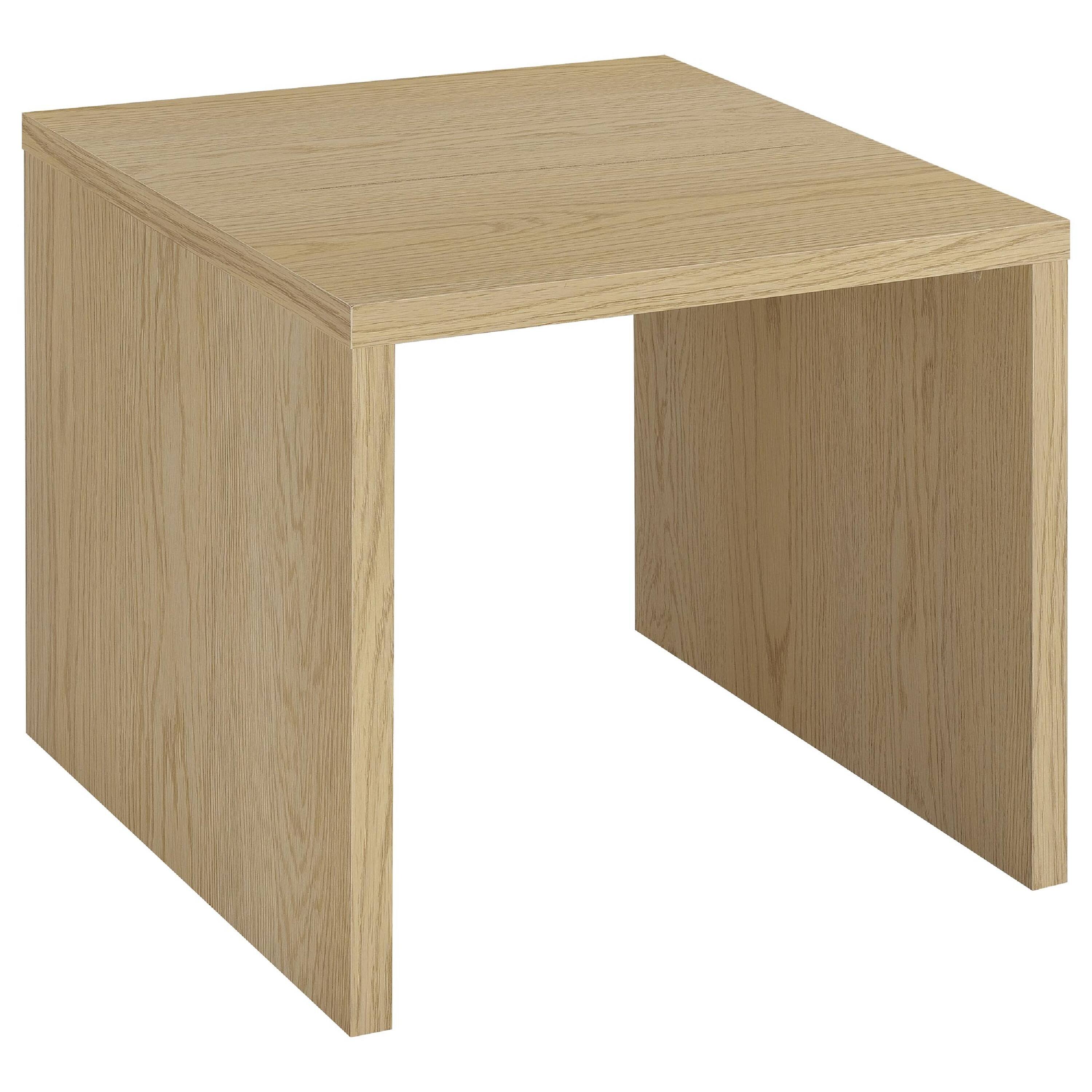 Alt View 1. Manhattan Lane - Kerra Square Side End Table, U-Shape Frame, Wood 24 Inch - Light Oak Brown.