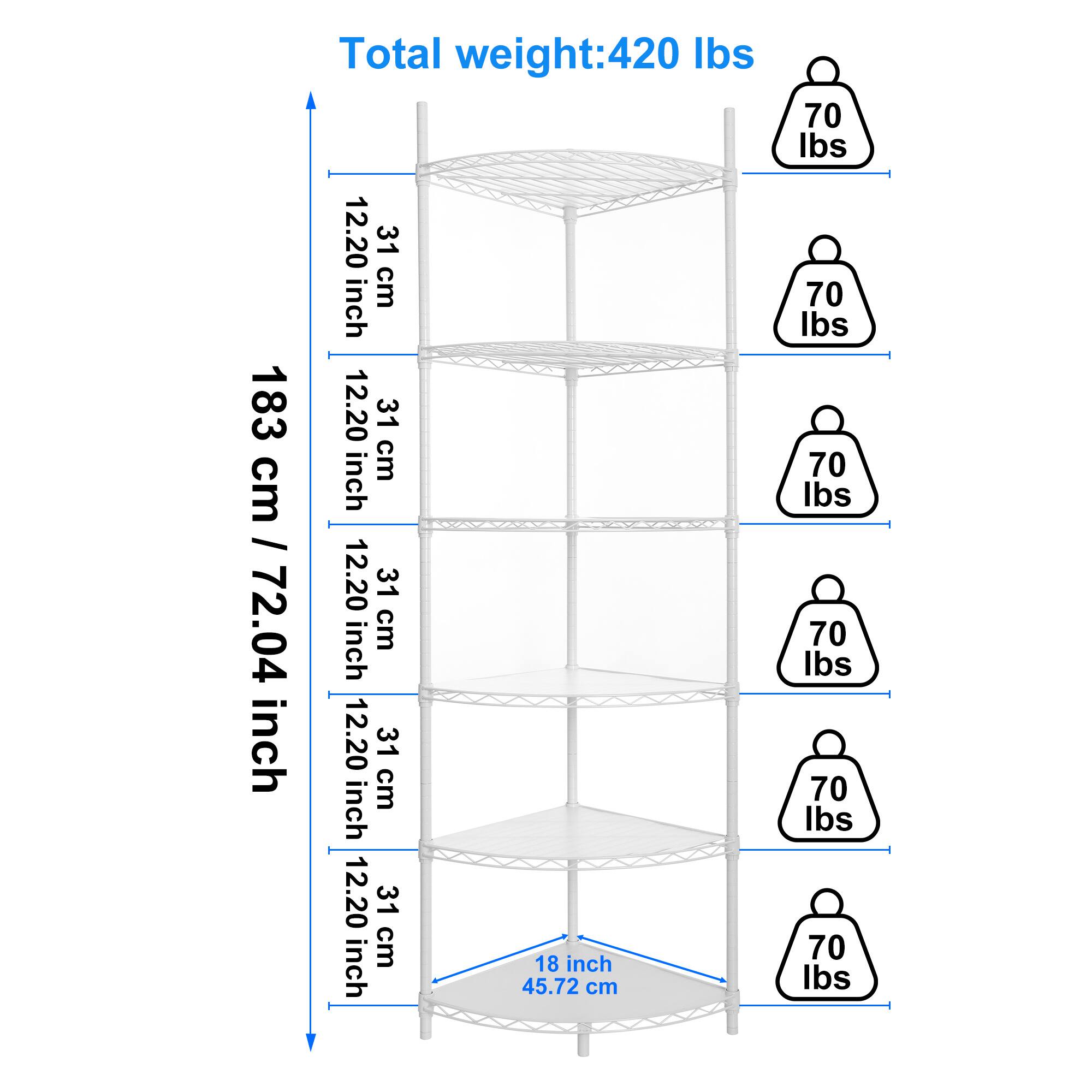 183 cm / 72.04 inch  
Total weight: 420 lbs  
12.20 inch / 31 cm  
12.20 inch / 31 cm  
12.20 inch / 31 cm  
12.20 inch / 31 cm  
18 inch / 45.72 cm  
70 lbs  
70 lbs  
70 lbs  
70 lbs  
70 lbs
