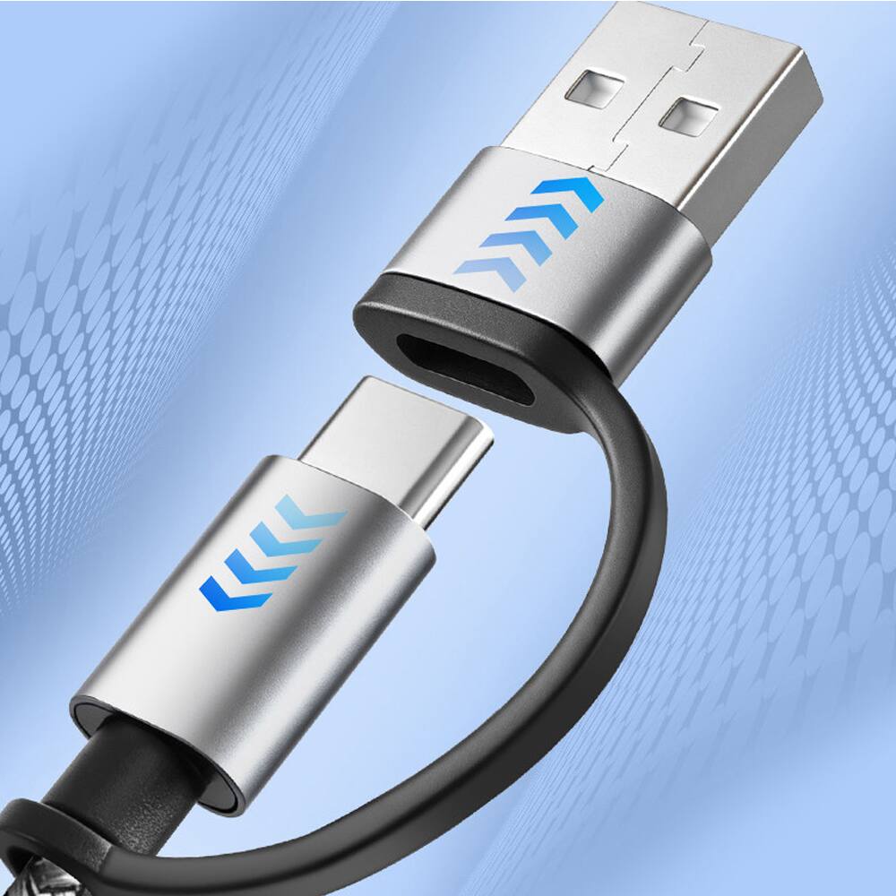 Alt View 5. Topteng - 3-in-2 Charging Cable for Travel - USB C, Lightning & Magnetic iWatch Charger in One - Black.