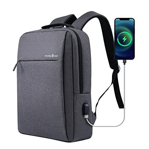Live At Space - Laptop Backpack 15 6 Inch Business Slim Durable Travel Backpacks With Usb Charging Port College Computer Bag Gifts For - A-grey-15.6 inch