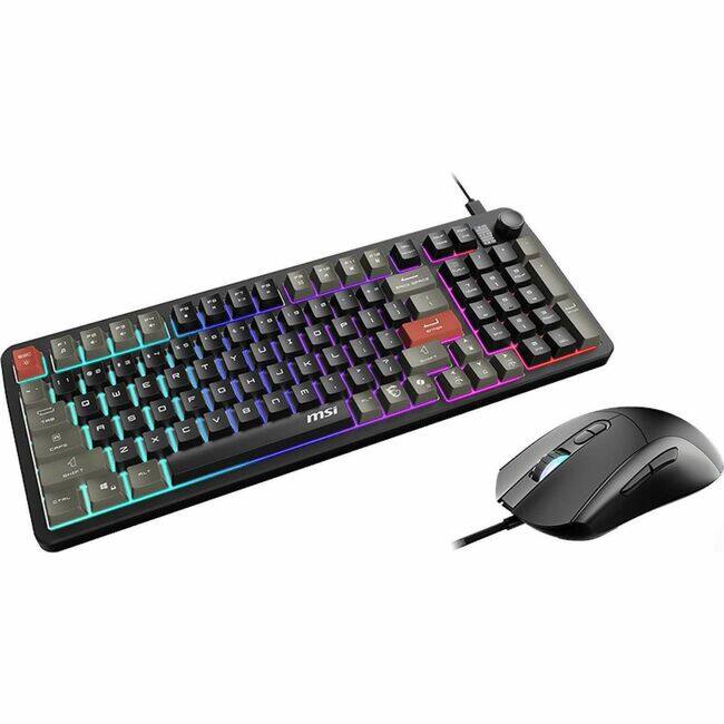 Front. MSI - MSI FORGE GK110 COMBO Gaming Keyboard & Mouse - USB 2.0 Membrane Cable Keyboard - English (US) - USB 2.0 Cable Mouse - Black.