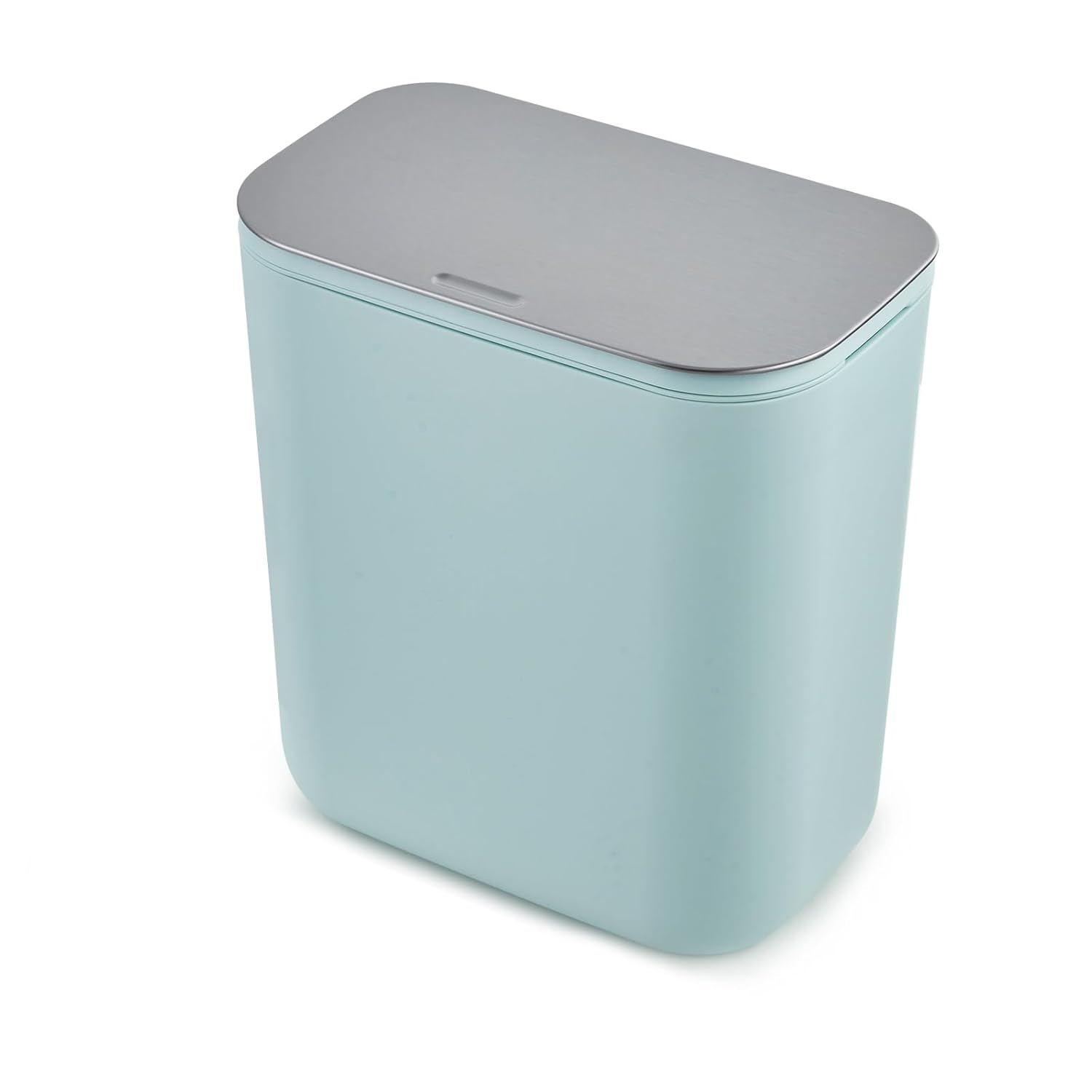 Homhougo - 2.4 Gallon Hanging Trash Can with Stainless Steel Lid, Under Sink Compost Bin for Kitchen Cabinet Door Mounted - Green