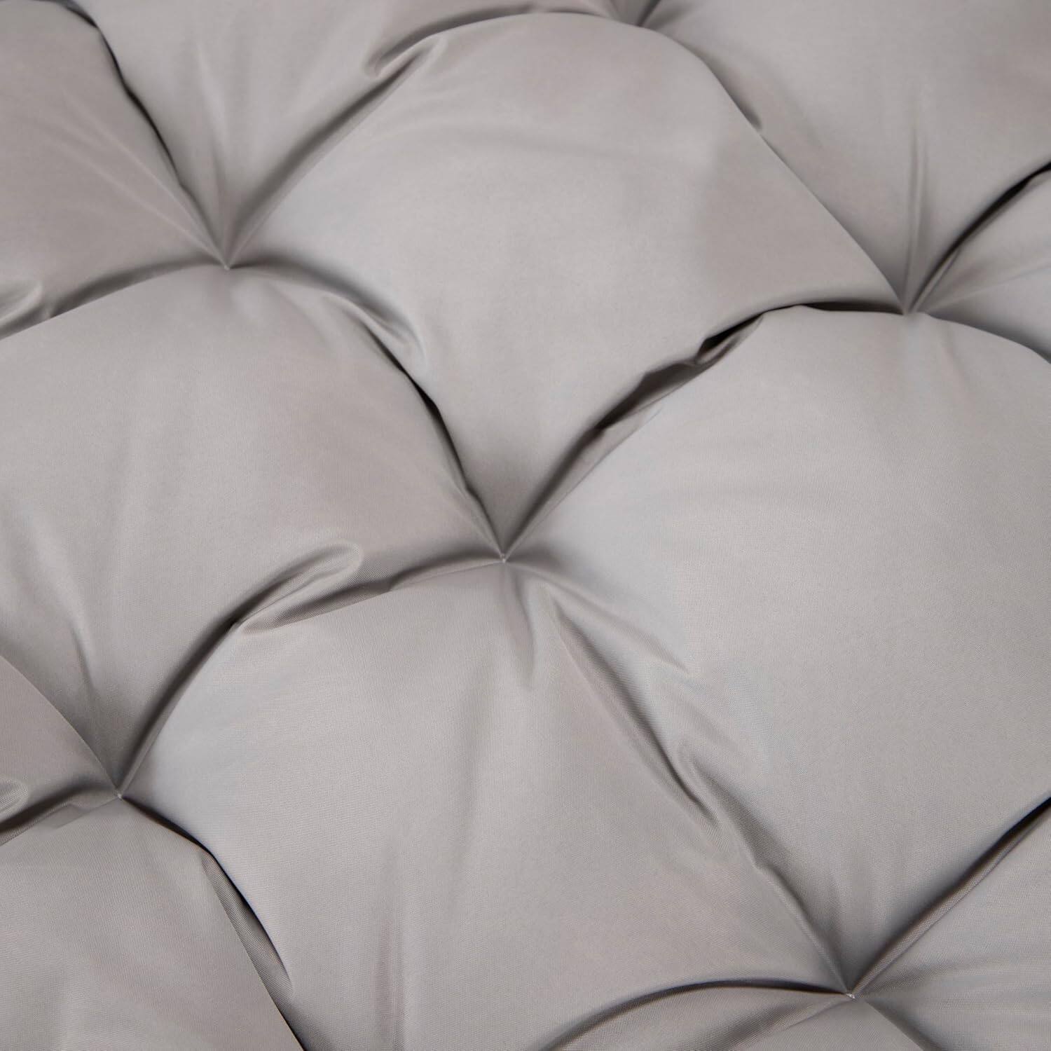 Alt View 1. LeisureMod - LeisureMod 2-Person Egg Chair Cushion with Headrest - Folding Double Swing Chair Replacement Pad, Weather-Resistant - Light Grey.