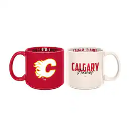 Logo Brands - Calgary Flames 2-Pack 15oz. Stackable Mug Set - Multicolor