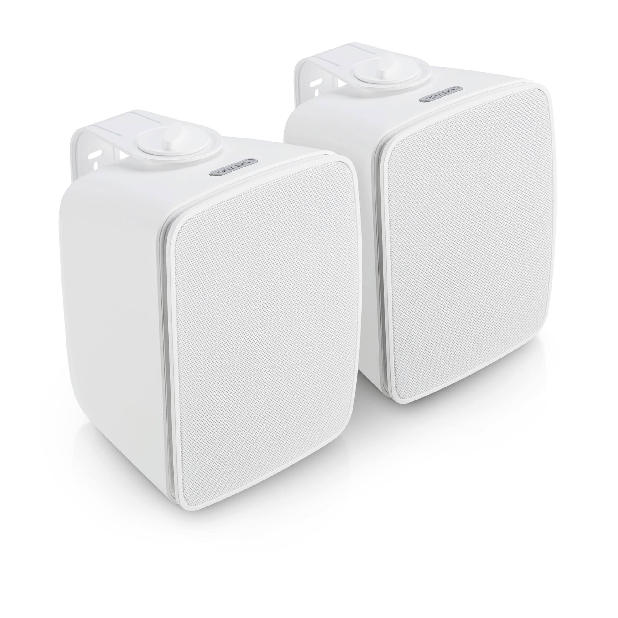 Angle. SoundPro - Dual Bluetooth Weatherproof Indoor & Outdoor Wall-Mount Loudspeakers - White.