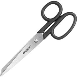 Westcott - All Purpose Kleencut 7" Straight Scissors 3.31" Cut Stainless Steel Straight Tip 1 Each - Black