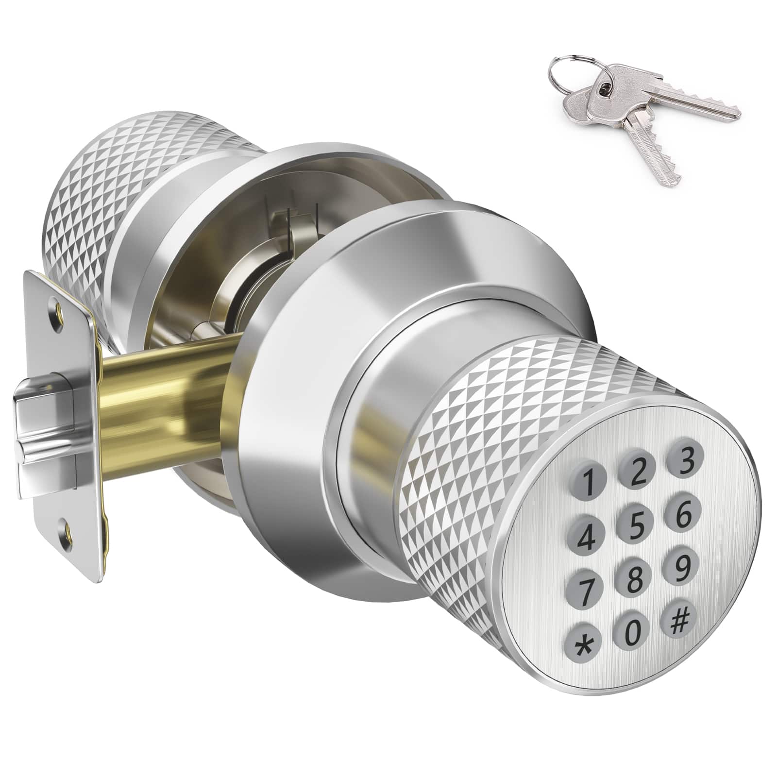 Fitnate - Keyless Smart Lock Digital Door Lock with Keypad Sliver - Silver