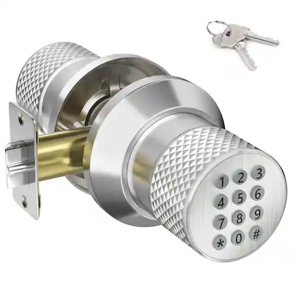 Front. Fitnate - Keyless Smart Lock Digital Door Lock with Keypad - Silver.