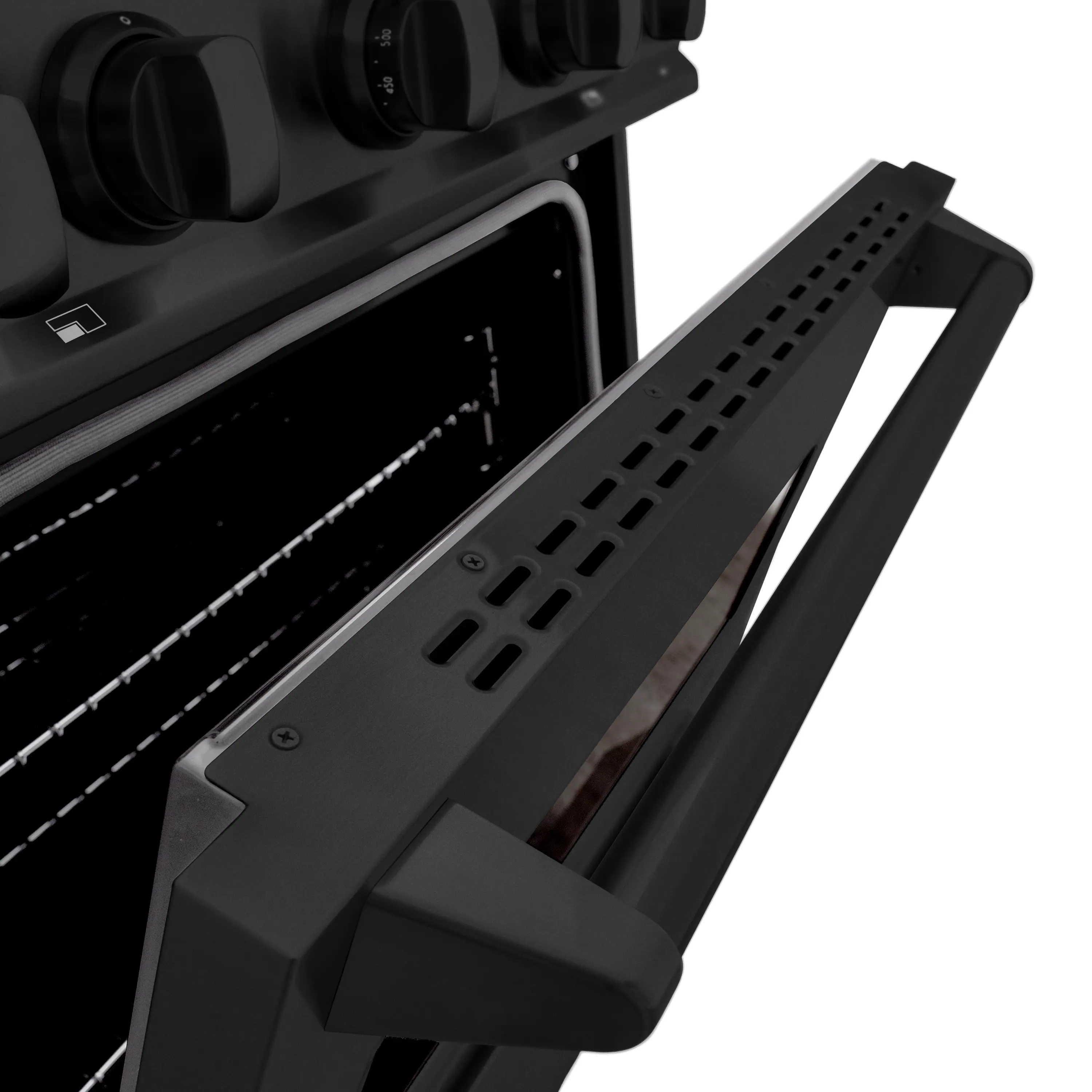 Alt View 12. ZLINE - 30" Classic Gas Range with 4 Burners and Convection Oven (CGRB-30) - Black Stainless Steel.